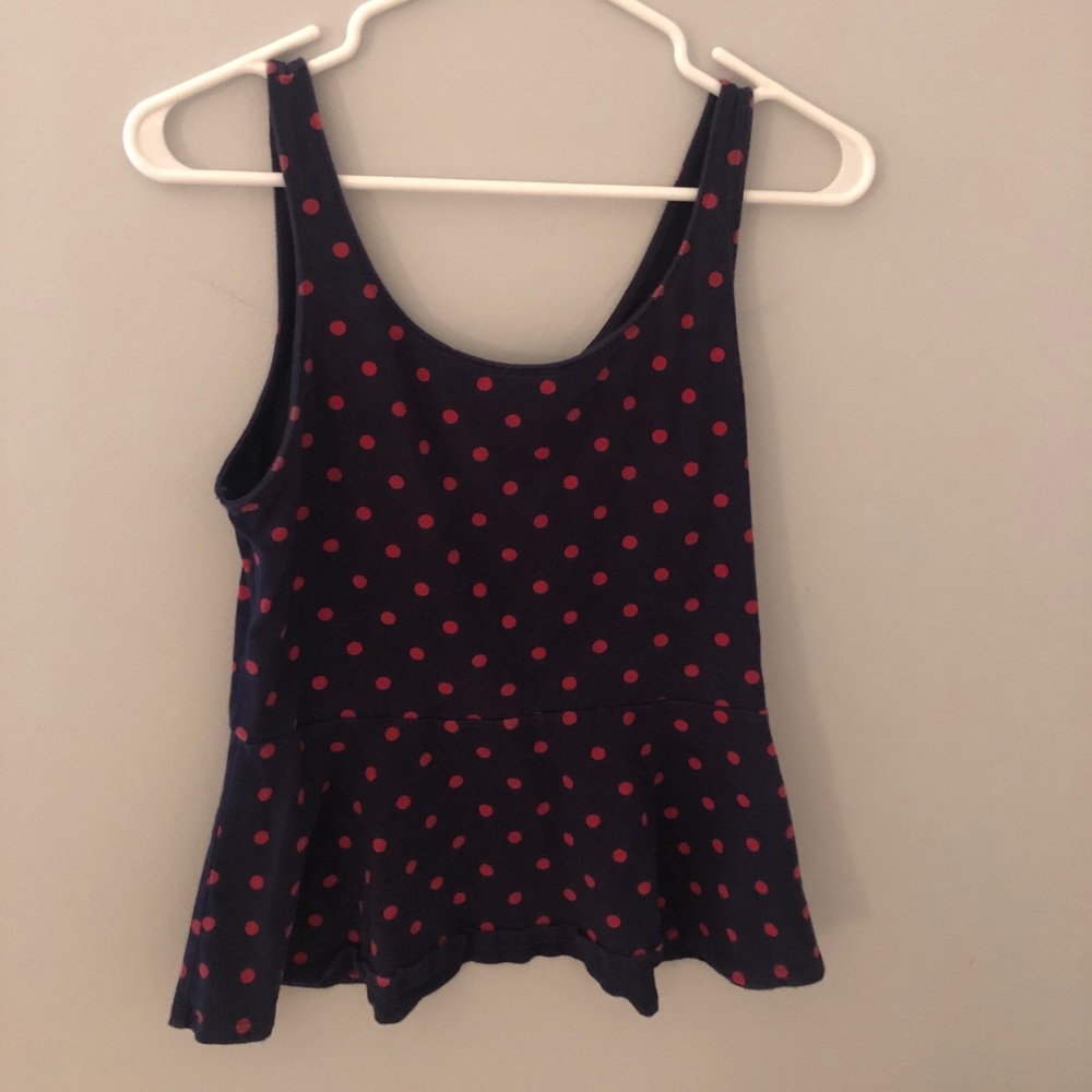 Express Polka Dot Peplum Top